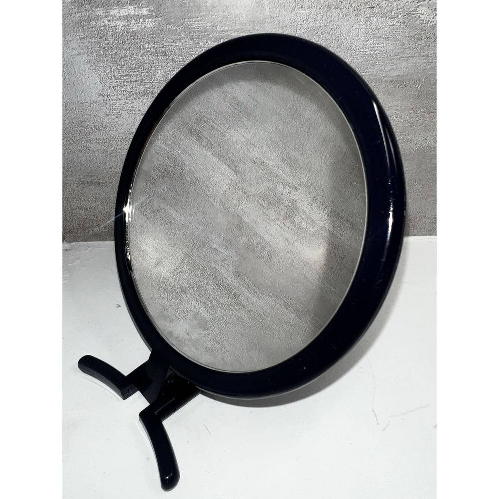 Vintage Estēe Lauder Navy Blue Hand Held For Stand Up Vanity Mirror Boudoir - Picture 2 of 2